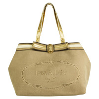 Prada Borsa a tracolla in Tela in Beige