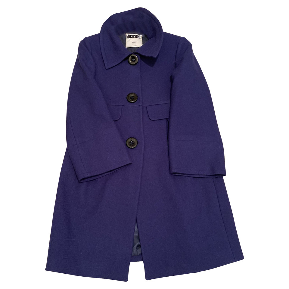 Moschino Jacke/Mantel aus Wolle in Blau