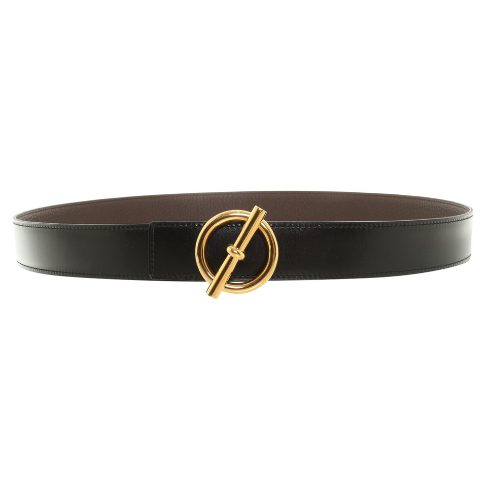 Hermès reversible belt with gold colored buckle - Buy Second hand ...