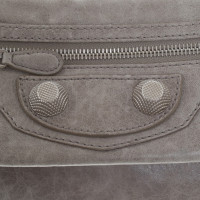 Balenciaga pelle liscia grigio clutch