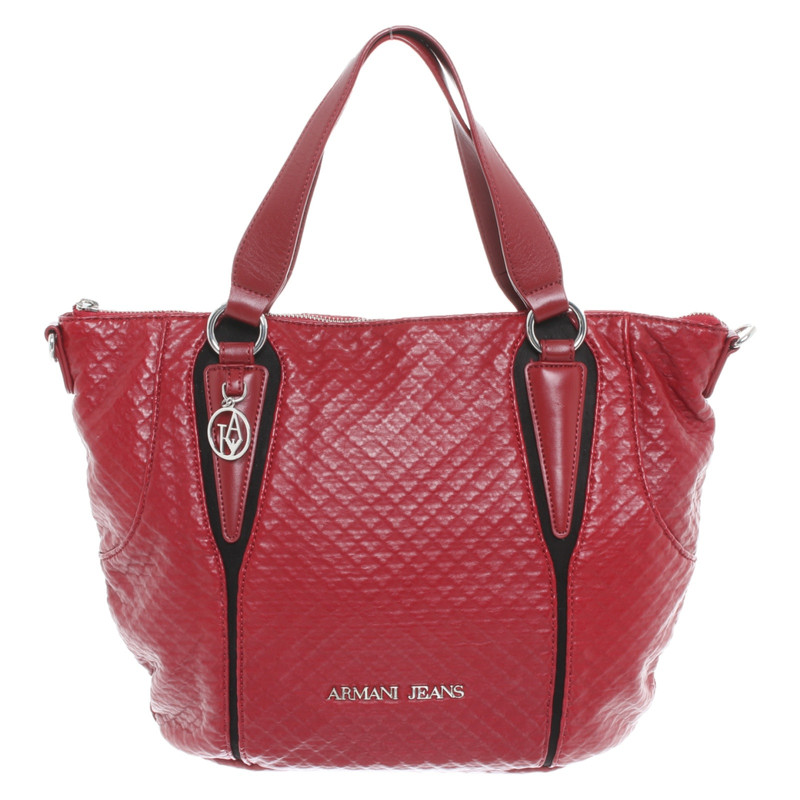 armani jeans red bag