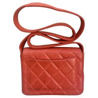 Chanel Classic Flap Bag Mini Square aus Leder in Orange