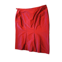 Armani Collezioni Silk pencil skirt in red
