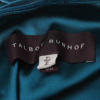 Talbot Runhof -Petrol gekleurde avondjurk van fluweel