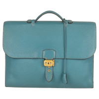 Hermès Sac A Depeches Leather in Turquoise
