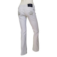 Victoria Beckham Paio di Pantaloni in Cotone in Bianco