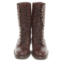 Chanel Bottes en Cuir en Marron