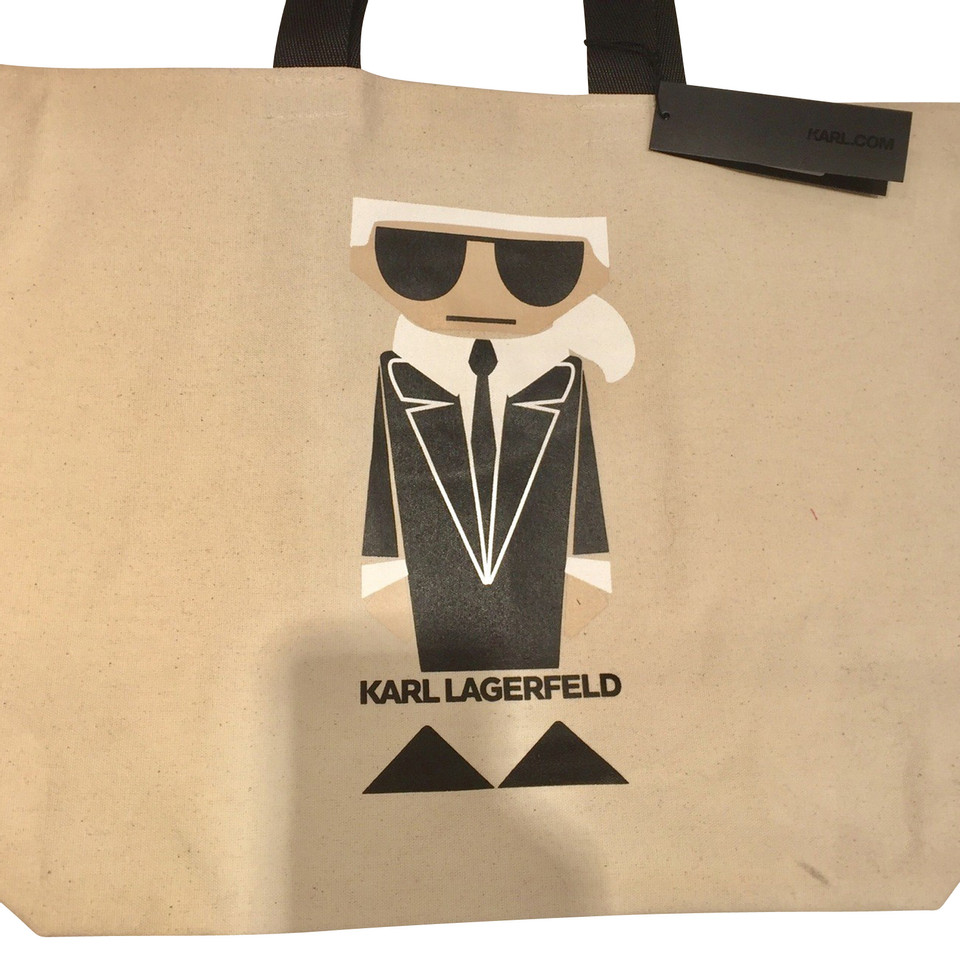 Karl Lagerfeld Shopper aus Baumwolle in Beige