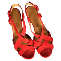 Des Petits Hauts Sandals Leather in Red