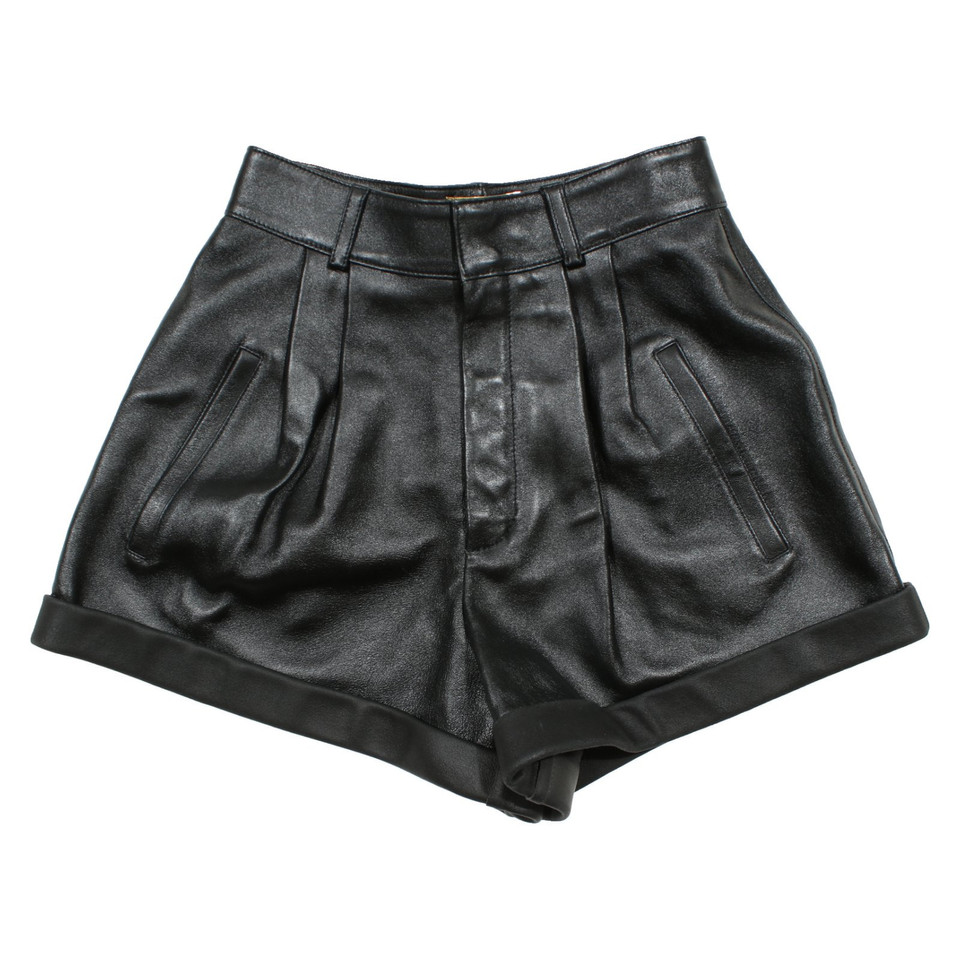 Saint Laurent Shorts Leather in Black