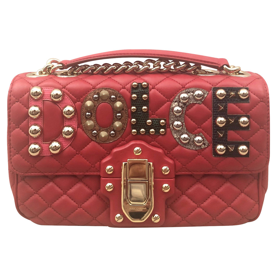 Dolce & Gabbana Handtasche aus Leder in Rot