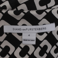 Diane Von Furstenberg Seidenkleid in Schwarz/Weiß