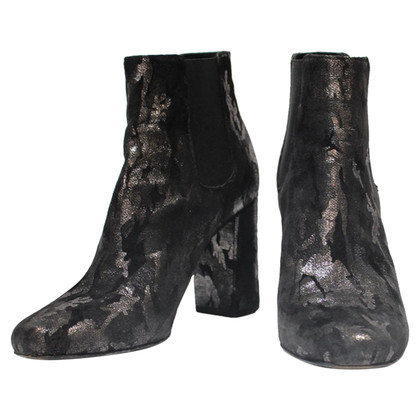 Saint Laurent Ankle boots Canvas in Black