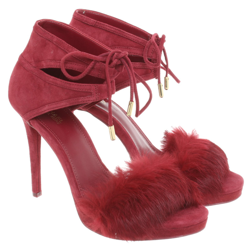 Michael Kors Pumps/Peeptoes aus Wildleder in Bordeaux