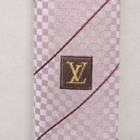 Louis Vuitton Krawatte hellrosa kl. Quadrate &amp; Streif,
