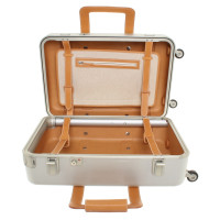 Hermès Hard Case-rolling suitcase with leather belts