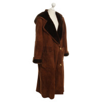 Rena Lange Pelle di pecora cappotto in marrone