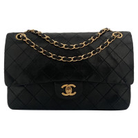 Chanel Flap Bag Leer in Zwart