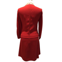 Moschino Rotes Kleid mit weißem Kragen 