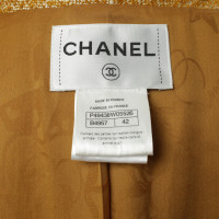 Chanel Veste bouclé en moutarde jaune et blanc