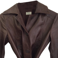 Philosophy Di Alberta Ferretti Leather coat in dark brown