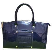 Versace Shopper Patent leather in Blue
