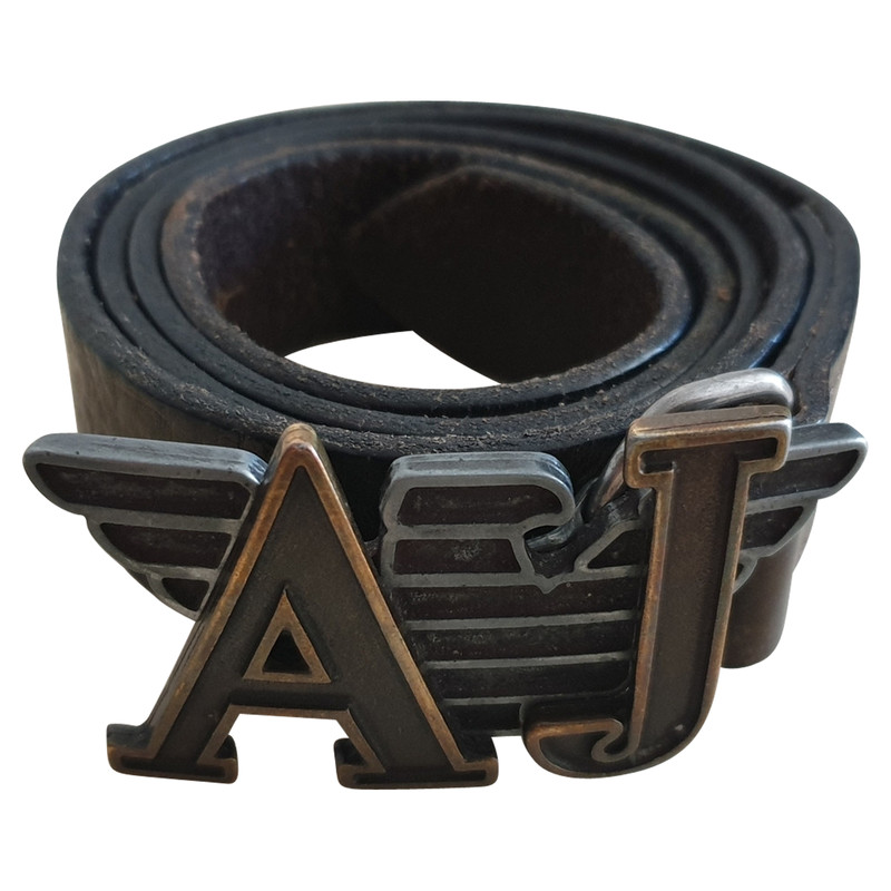 Armani Jeans Belt Leather in Brown 