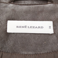 René Lezard Leather coat in brown