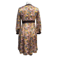 Diane Von Furstenberg zijden jurk met retro patroon
