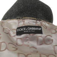 Dolce & Gabbana Leren jas in zilver