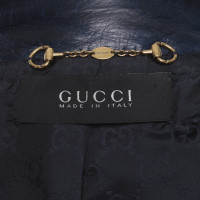 Gucci Veste/Manteau en Cuir en Bleu