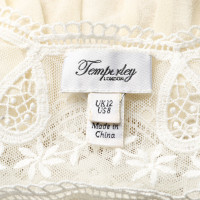 Temperley London Oberteil aus Seide in Creme