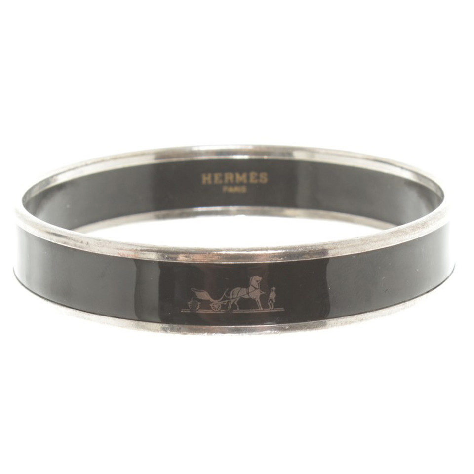 Hermès Emaille Bangle Bracelet in zwart