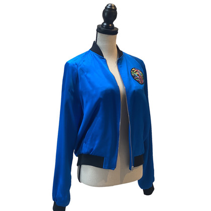 Saint Laurent Jacket/Coat Silk in Blue