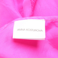 Anna Kosturova Jurk Zijde in Roze