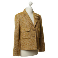 Chanel Bouclè jacket in mustard yellow and white