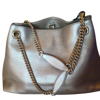 Gucci Soho Tote Bag Leather in Silvery