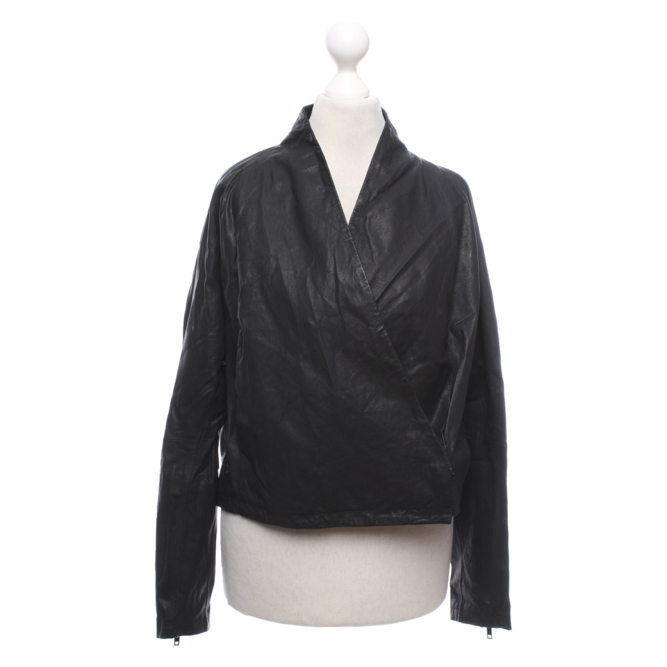 Damir Doma Jacke/Mantel aus Leder in Schwarz