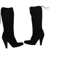 Alaïa Bottes en Daim en Noir