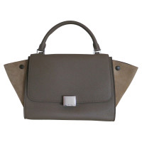 Céline Trapeze Small Leer in Taupe