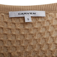 Carven Grobstrick-Pullover in Beige