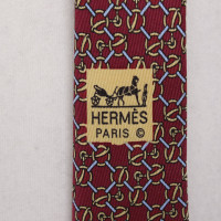 Hermès Tie burgundy with snaffle pattern