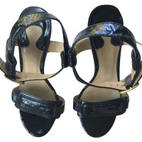 Chloé black lacquer sandal