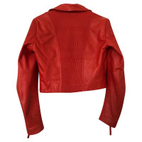Elisabetta Franchi Lederen jas in rood