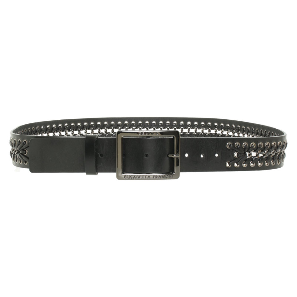 Elisabetta Franchi Belt Leather in Black