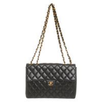 Chanel Flap Bag Leer in Zwart