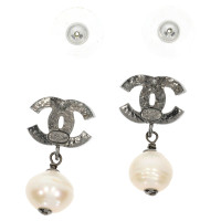 Chanel Chanel CC Crystal Logo Earrings 