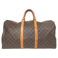 Louis Vuitton Keepall 55 Leer in Bruin