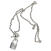 Hermès collana lucchetto kelly in argento