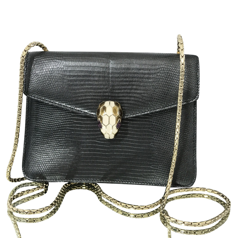 Bulgari "Serpenti Flap Bag" made of lizard leather